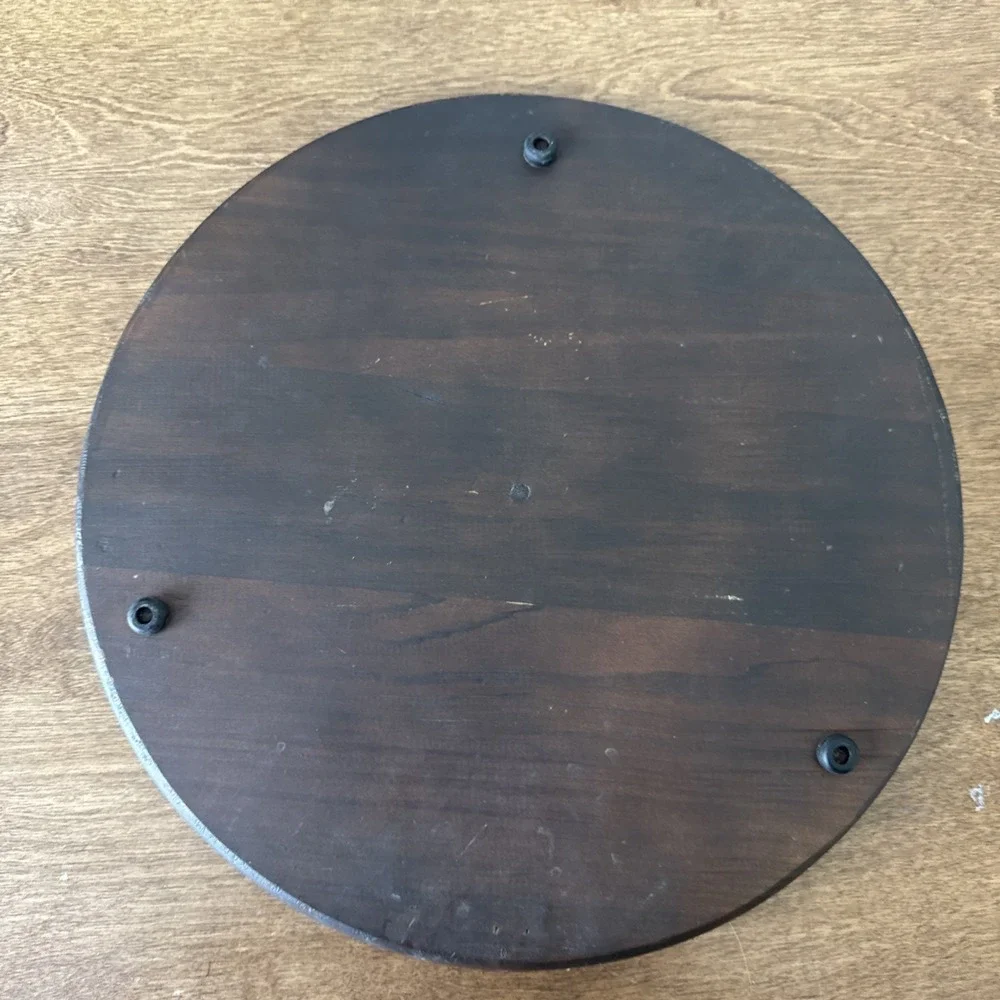 George Briard Round Serving Board With Autumn Ceramic Tile Cottage Core MCM